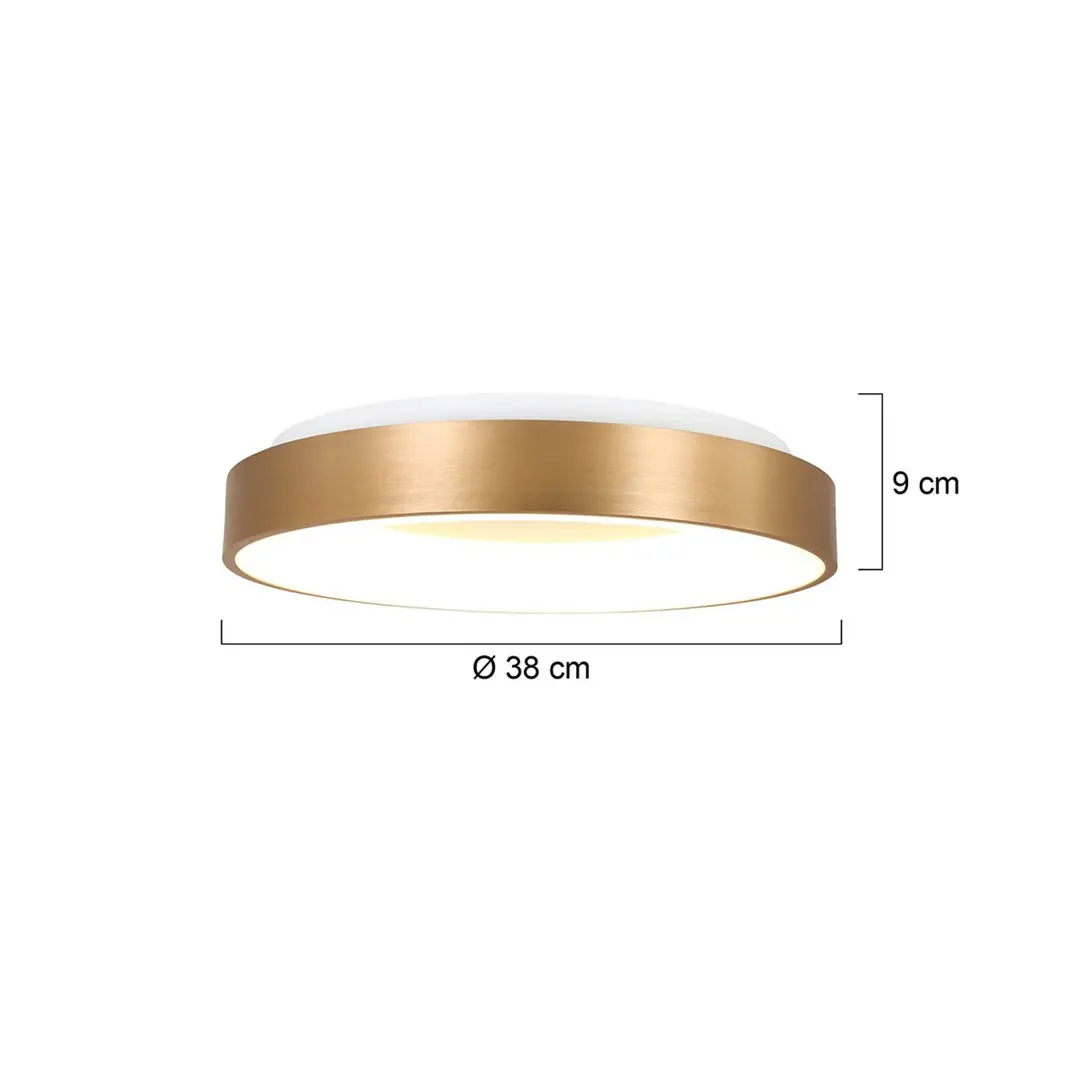 Steinhauer LED-Deckenleuchte Ringlede, 2.700 K, Ø 38 cm, gold, Metall