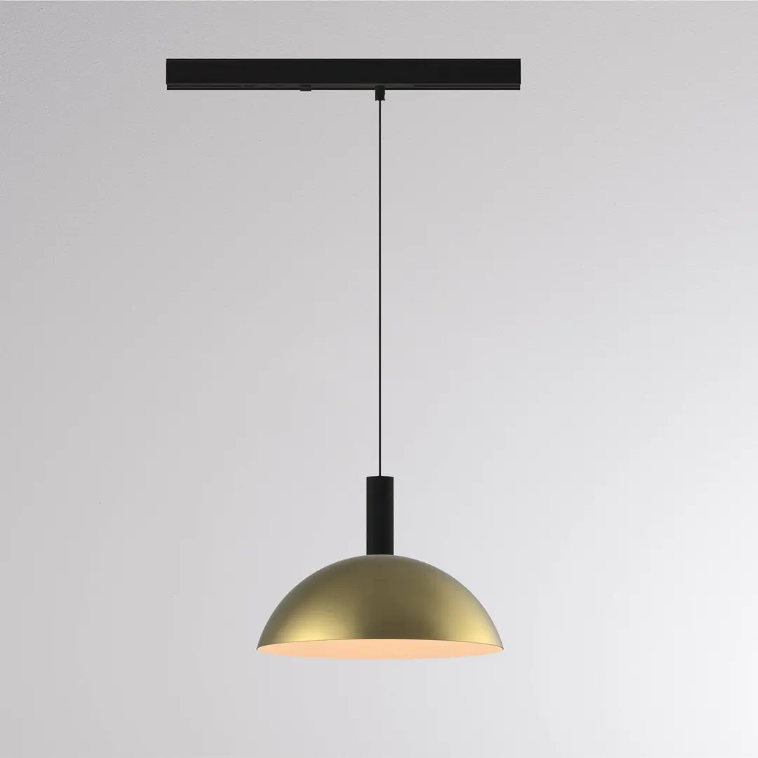 Molto Luce LED-Schienenpendel LORA II, messing, Ø 24 cm 40° CCT 3-Phase