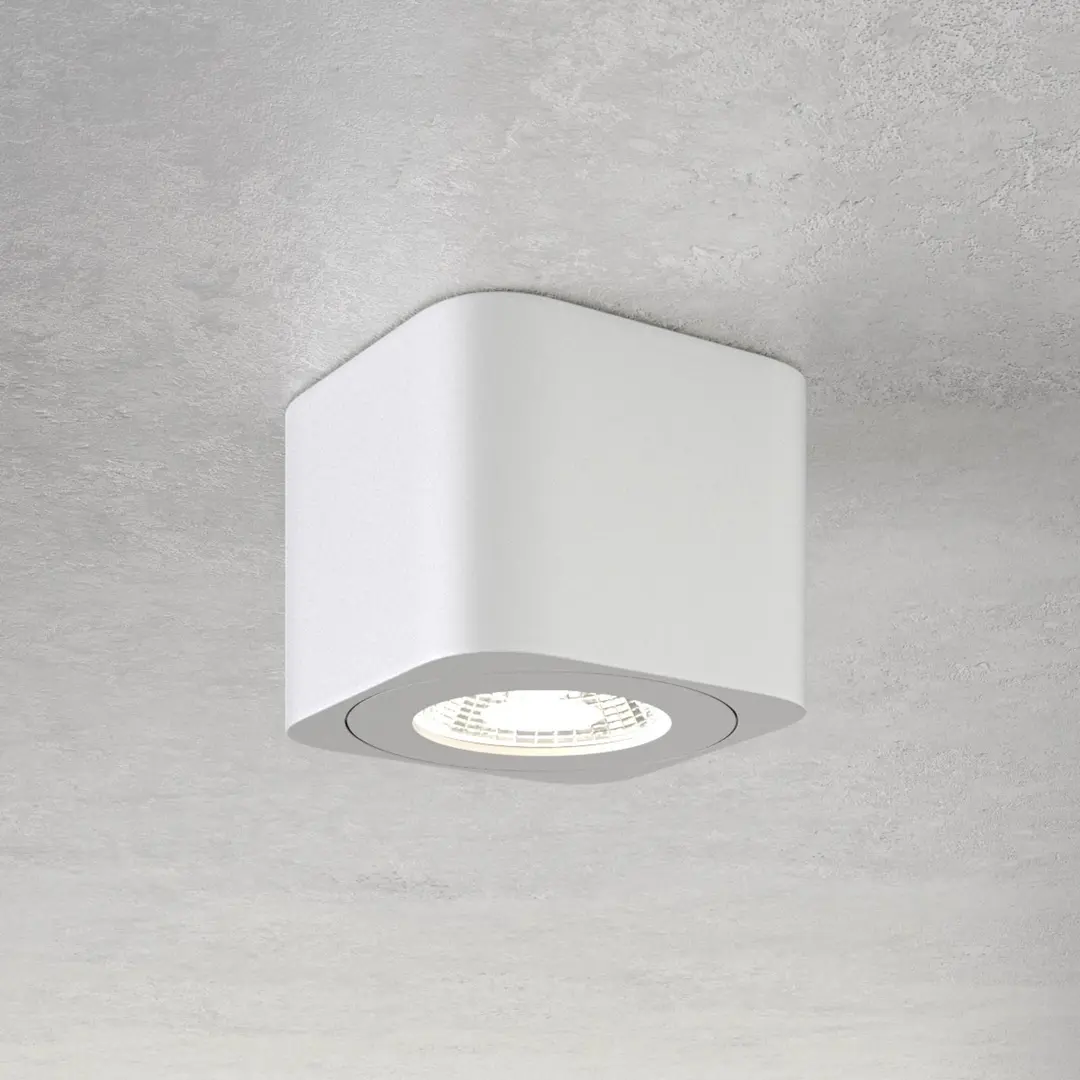 Fabas Luce Eckiges LED-Downlight Palmi in Weiß