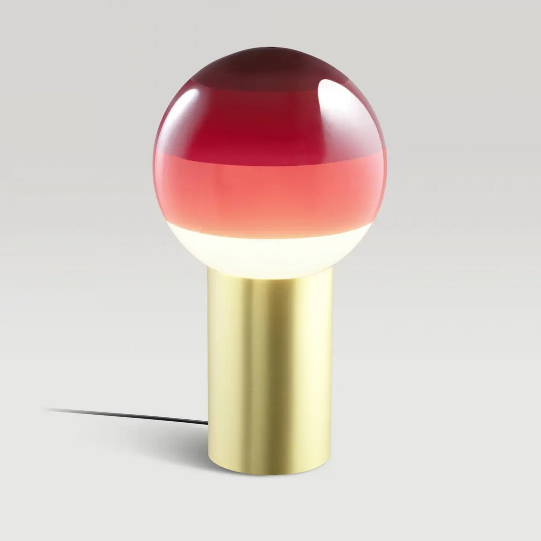 MARSET Tischlampe Dipping Light, Höhe 22 cm, rot/messing