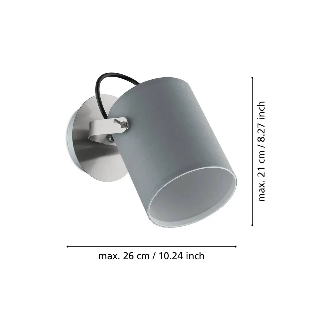 EGLO Deckenlampe Villabate mit grauem Textilschirm