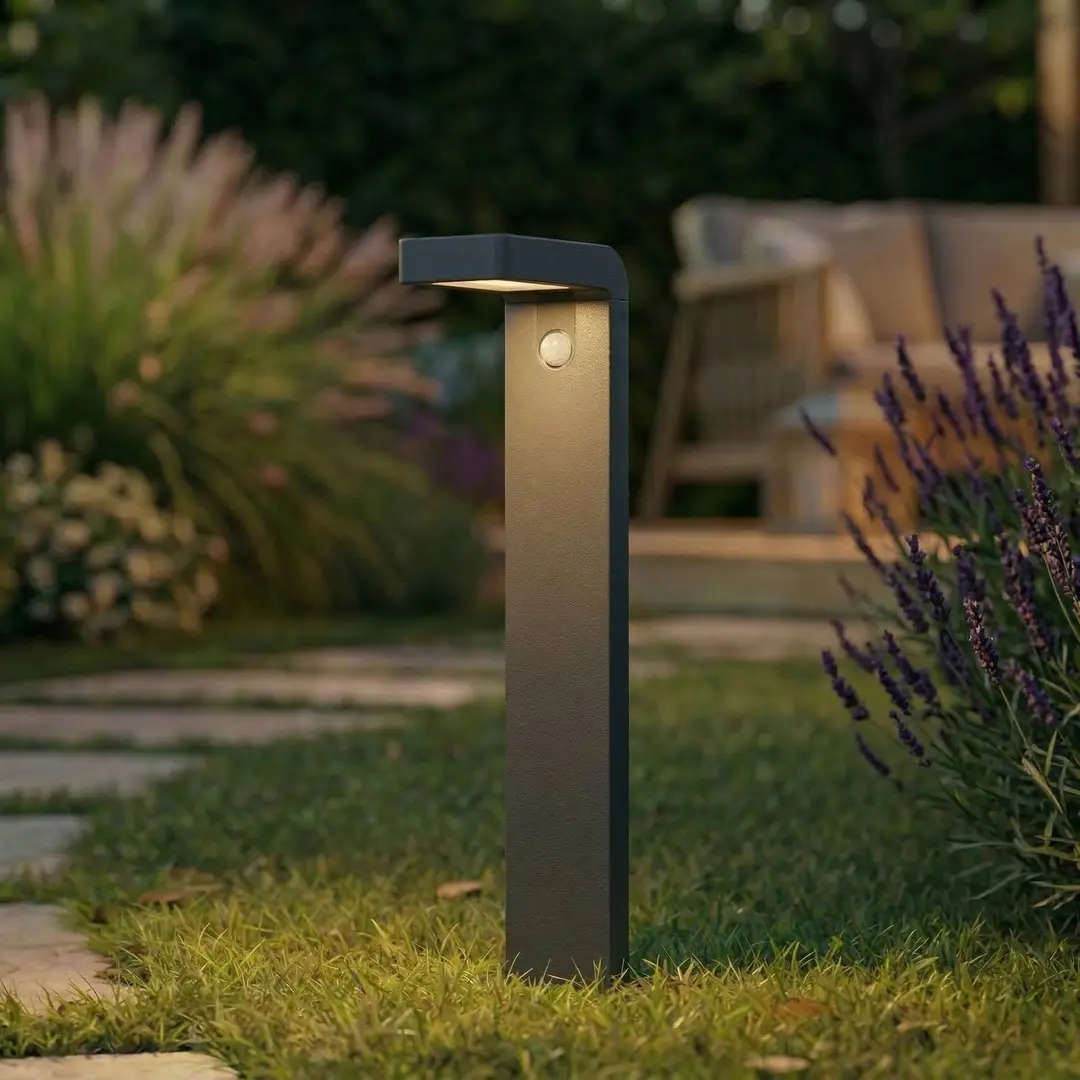 Prios LED-Solar-Wegeleuchte Aurino, schwarz, 75 cm, Sensor