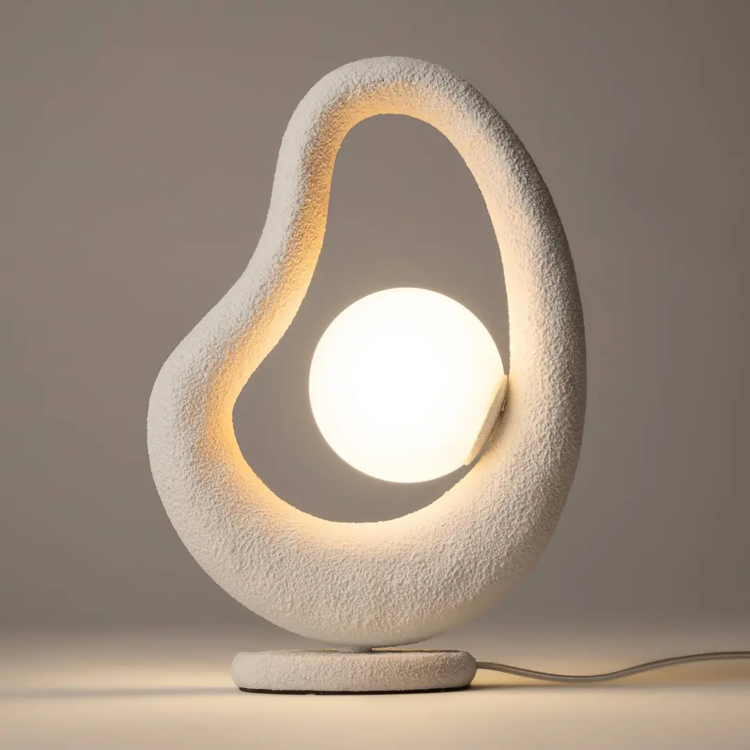 Maytoni LED-Tischleuchte Opus, weiß, Metall/Glas, Höhe 38 cm
