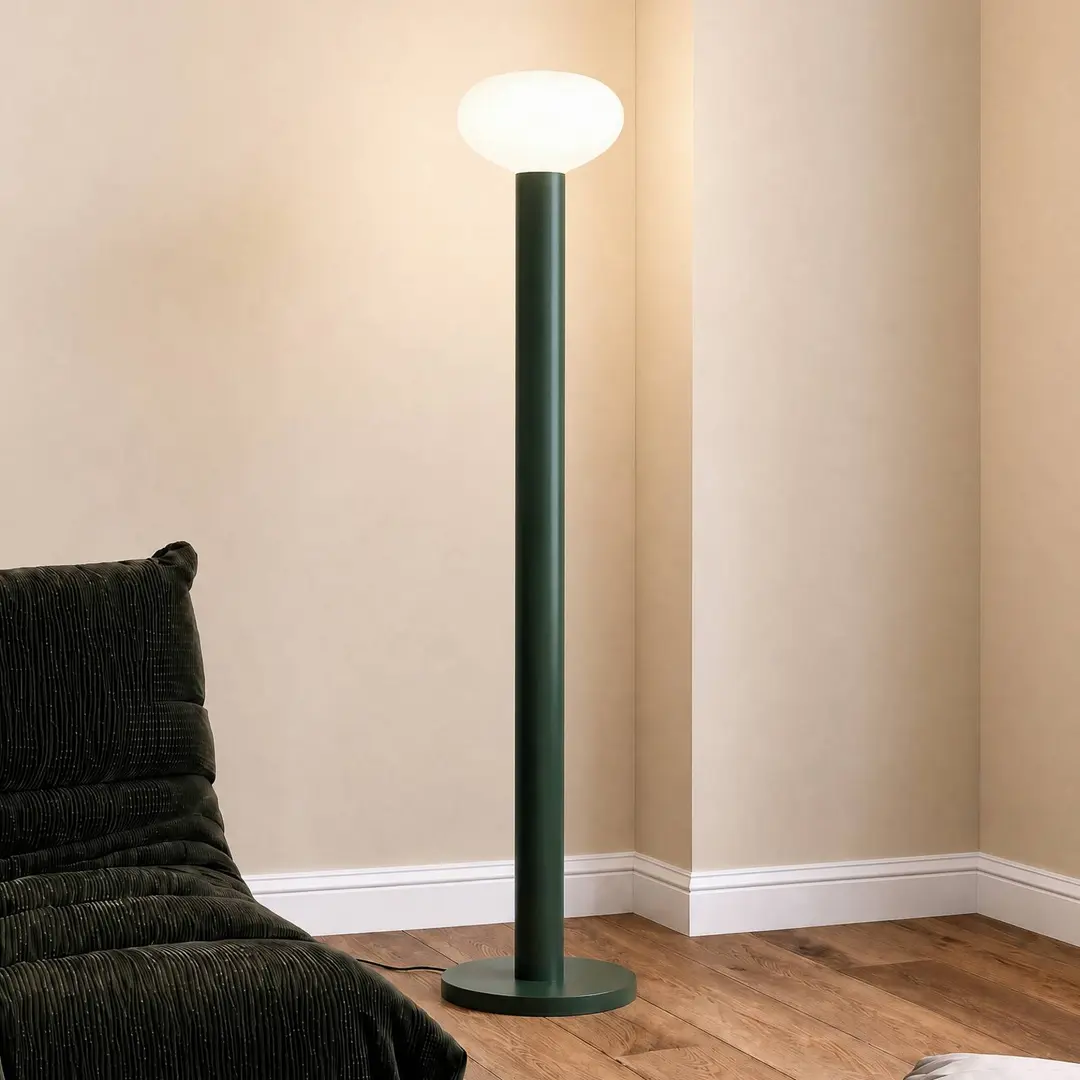 ALDEX Stehleuchte Flo, grün, Höhe 138 cm, 1-flammig, Glas
