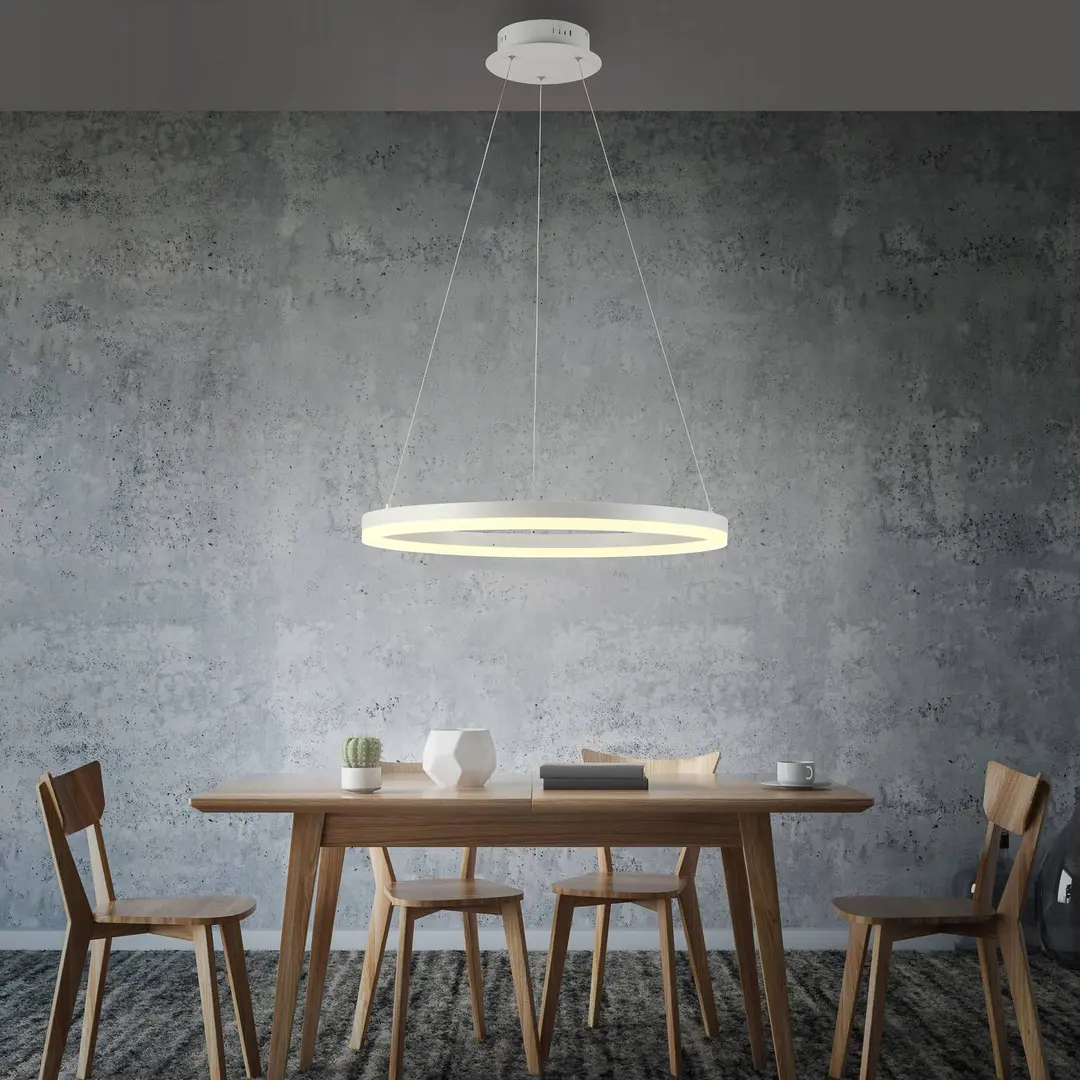 Paul Neuhaus LED-Hängelampe Titus, Ø 60 cm, weiß, dimmbar