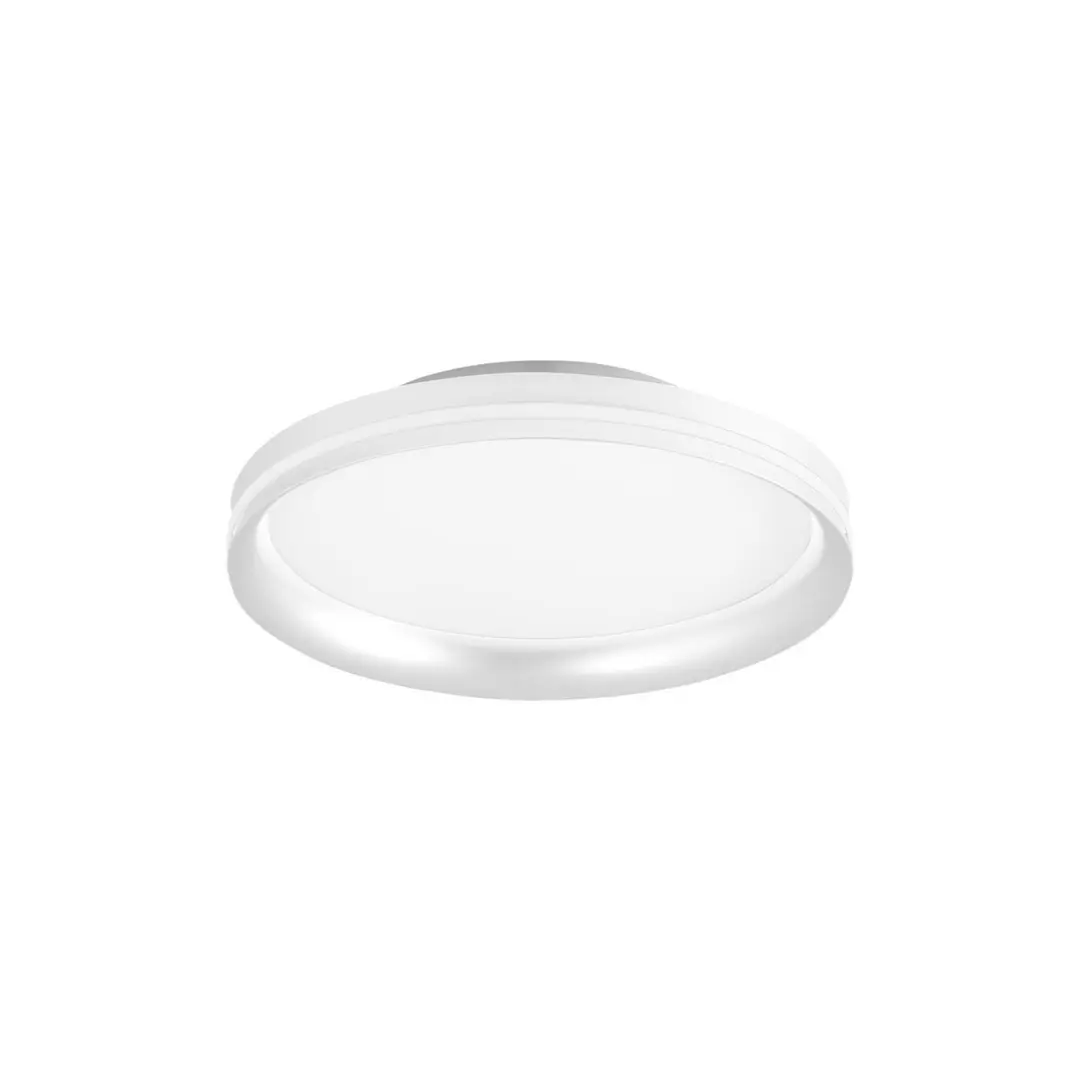 Fabas Luce LED-Deckenlampe Isy, weiß, Ø 35 cm, Metall, CCT, dimmbar