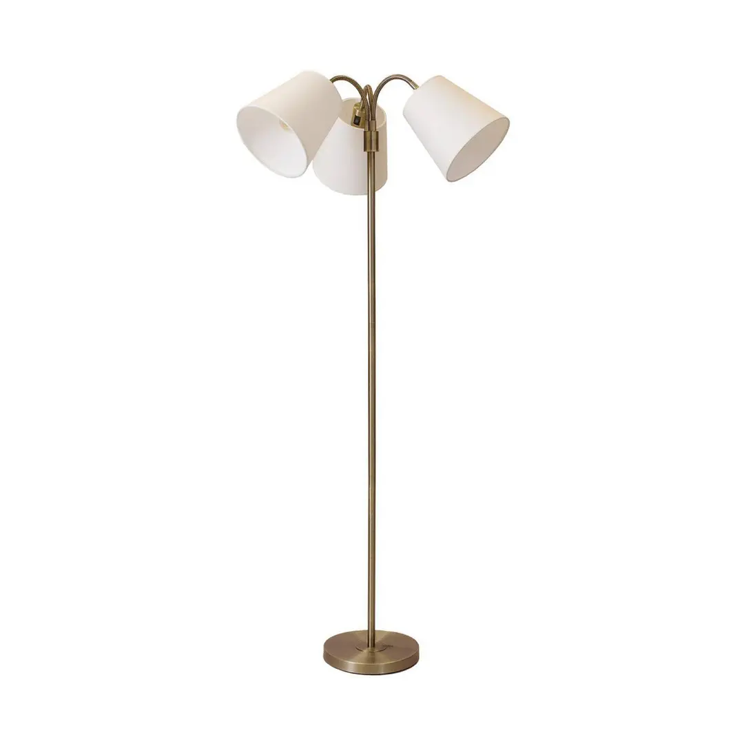 PR Home Stehleuchte Amy, gold/weiß, 3-flammig, Höhe 150 cm, E27