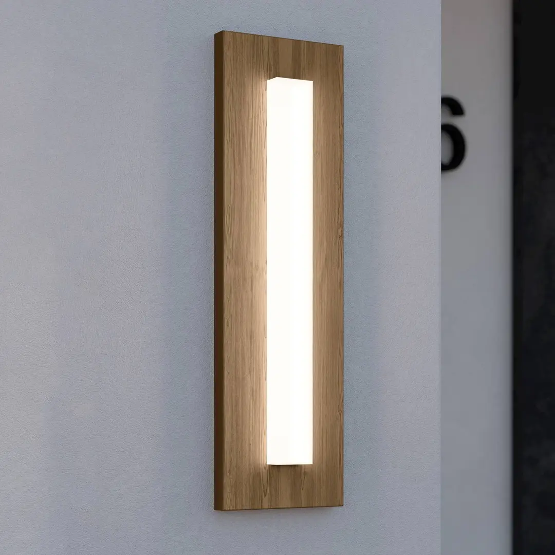 EGLO LED-Außenwandleuchte Bitetto, Kunststoff, Holzoptik