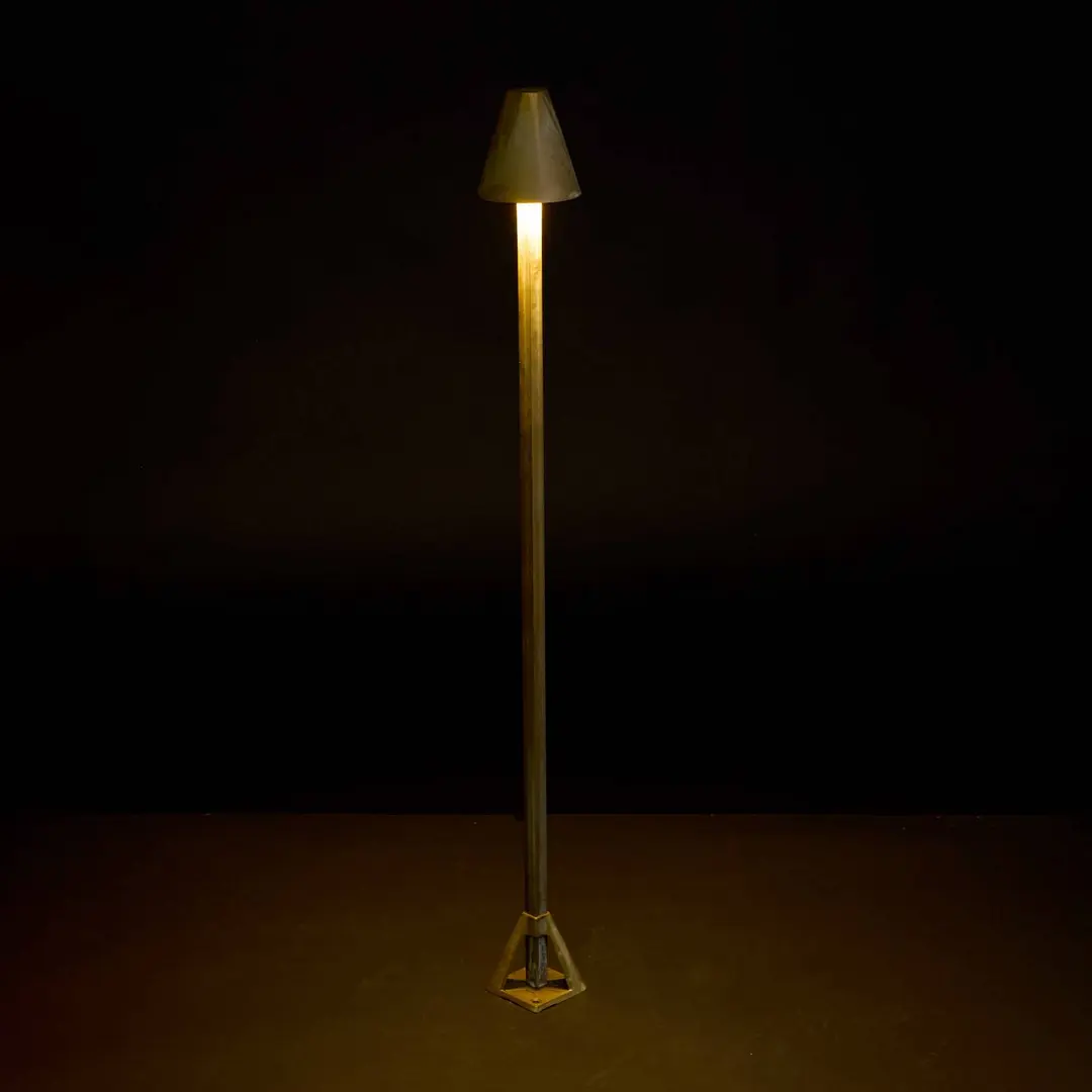 Moretti Luce LED-Wegeleuchte Silva Disk, Höhe 80 cm, messing antik, IP65