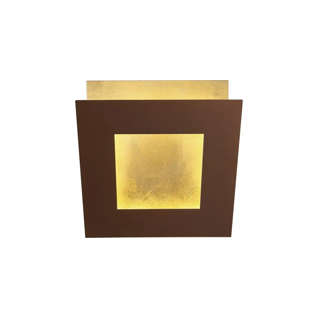 Mantra Iluminación LED-Wandleuchte Dalia, corten/gold, 18 x 18 cm, Aluminium