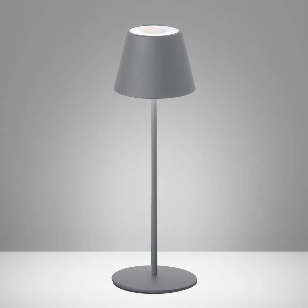 FH Lighting LED-Außentischlampe Cosenza mit Akku RGBW sandgrau