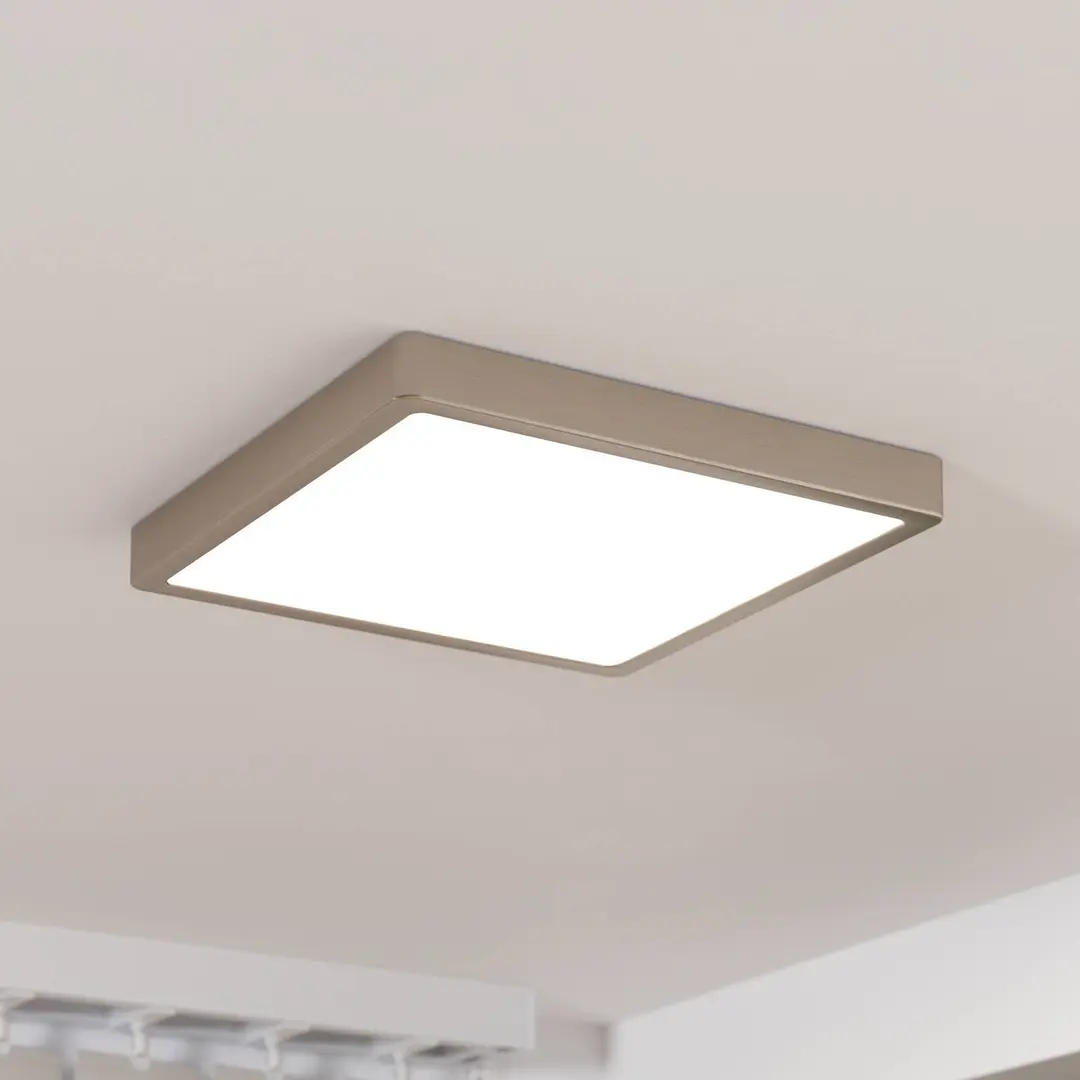 EGLO LED-Anbaupanel Fueva 5 IP20 830 nickel 28,5x28,5cm