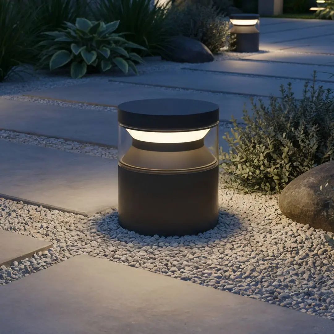 Ideal Lux LED-Sockelleuchte Boeing, schwarz, Höhe 15 cm
