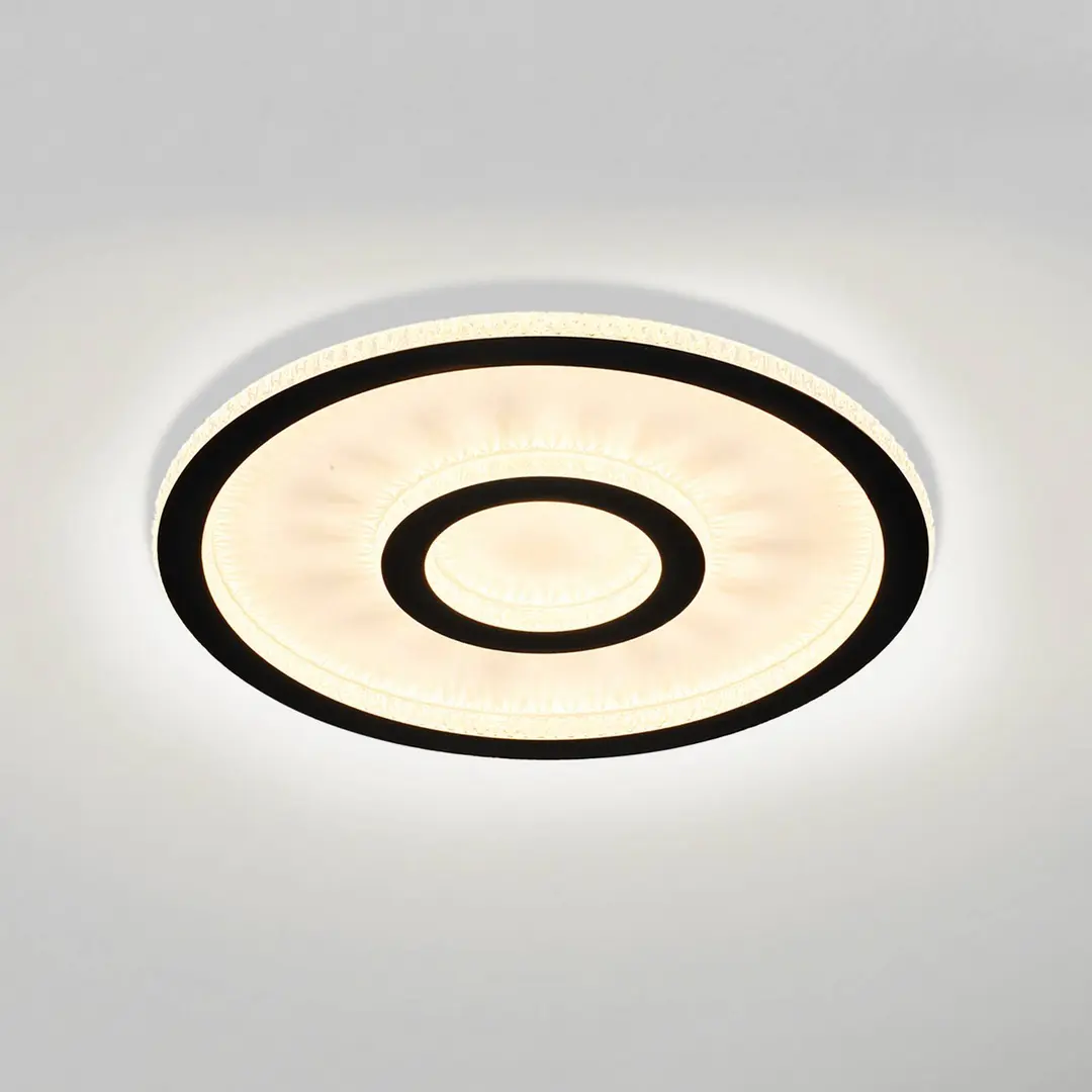 Searchlight LED-Deckenlampe Roundel, weiß/schwarz, Ø 35 cm, Eisen/Acryl
