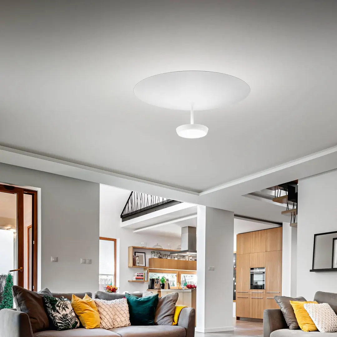 Fabas Luce LED-Deckenlampe Yuko, weiß, Metall, 23 cm hoch, dimmbar