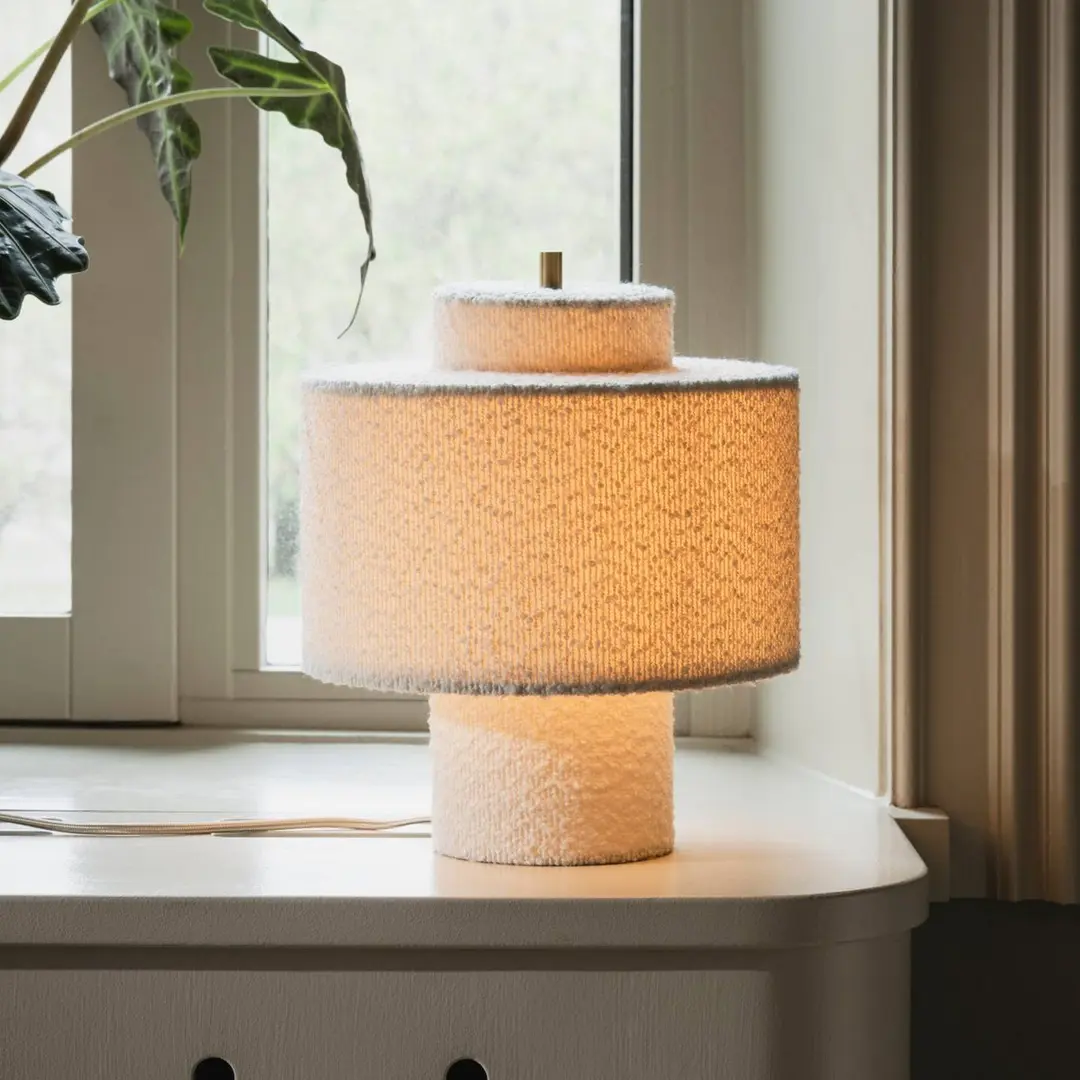 Globen Lighting Tischleuchte Noah, weiß, Höhe 31 cm, Textil