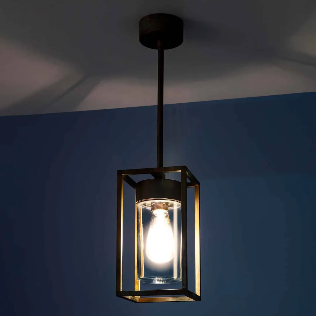 Moretti Luce Hängeleuchte Cubic³ 3368 messing antik/klar