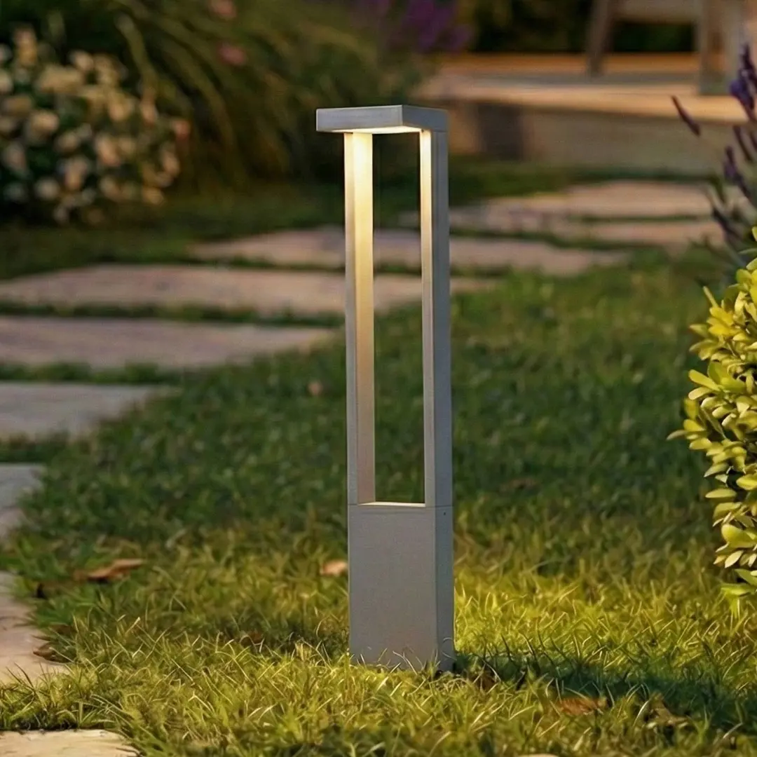 Lindby LED-Wegeleuchte Lonete, steingrau, Höhe 65 cm, IP65