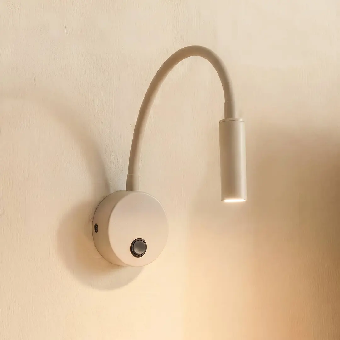 TK Lighting Wandleuchte Lagos, sand/schwarz, G9, Höhe 45 cm, Metall