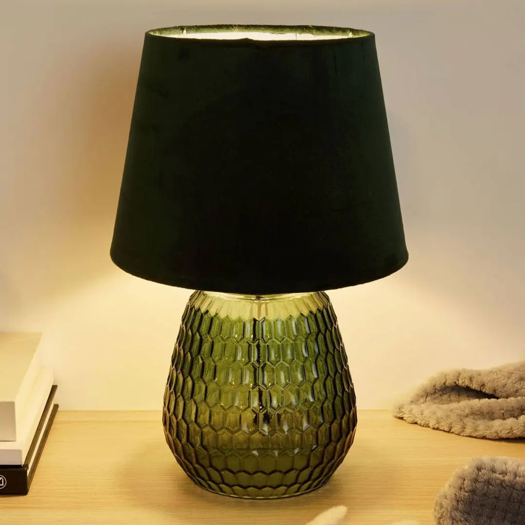 Pauleen PauleenCrystal Velours Tischlampe mit Glasfuß