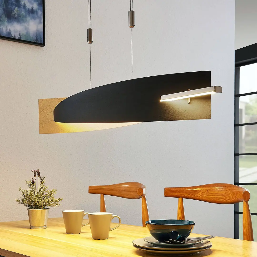 Lucande LED-Hängeleuchte Marija, 101 cm, schwarz, dimmbar