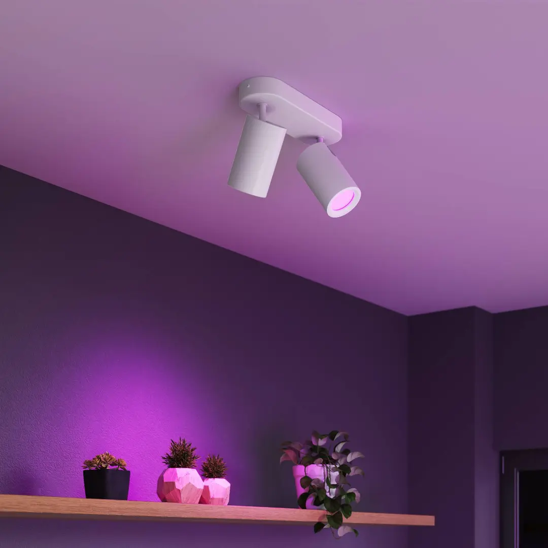 Calex Smart Deckenspot weiß Länge 22 cm 2-flg. GU10-LED RGBW