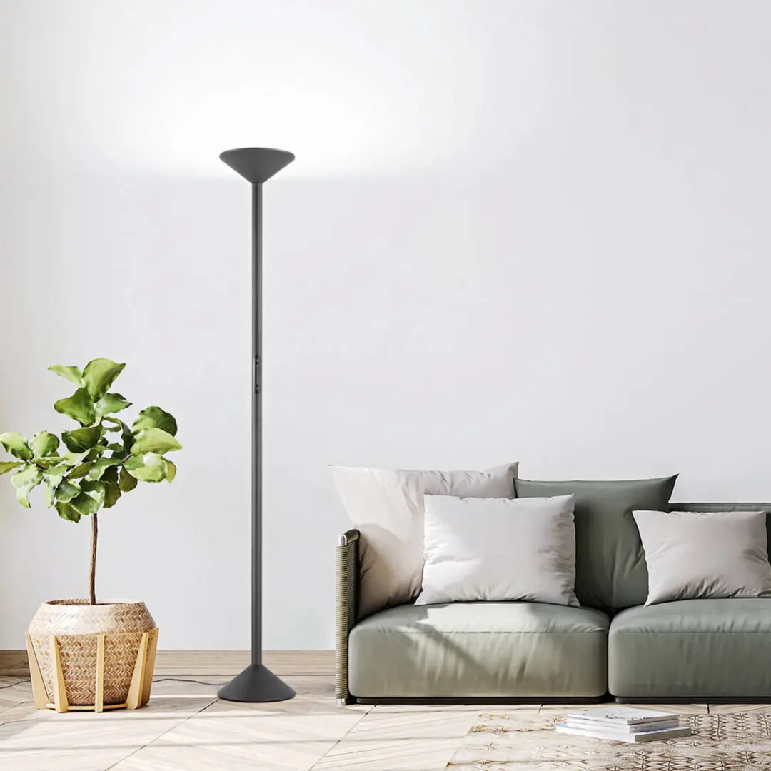 Fabas Luce LED-Stehleuchte Tratto, anthrazit, Metall, CCT, dimmbar