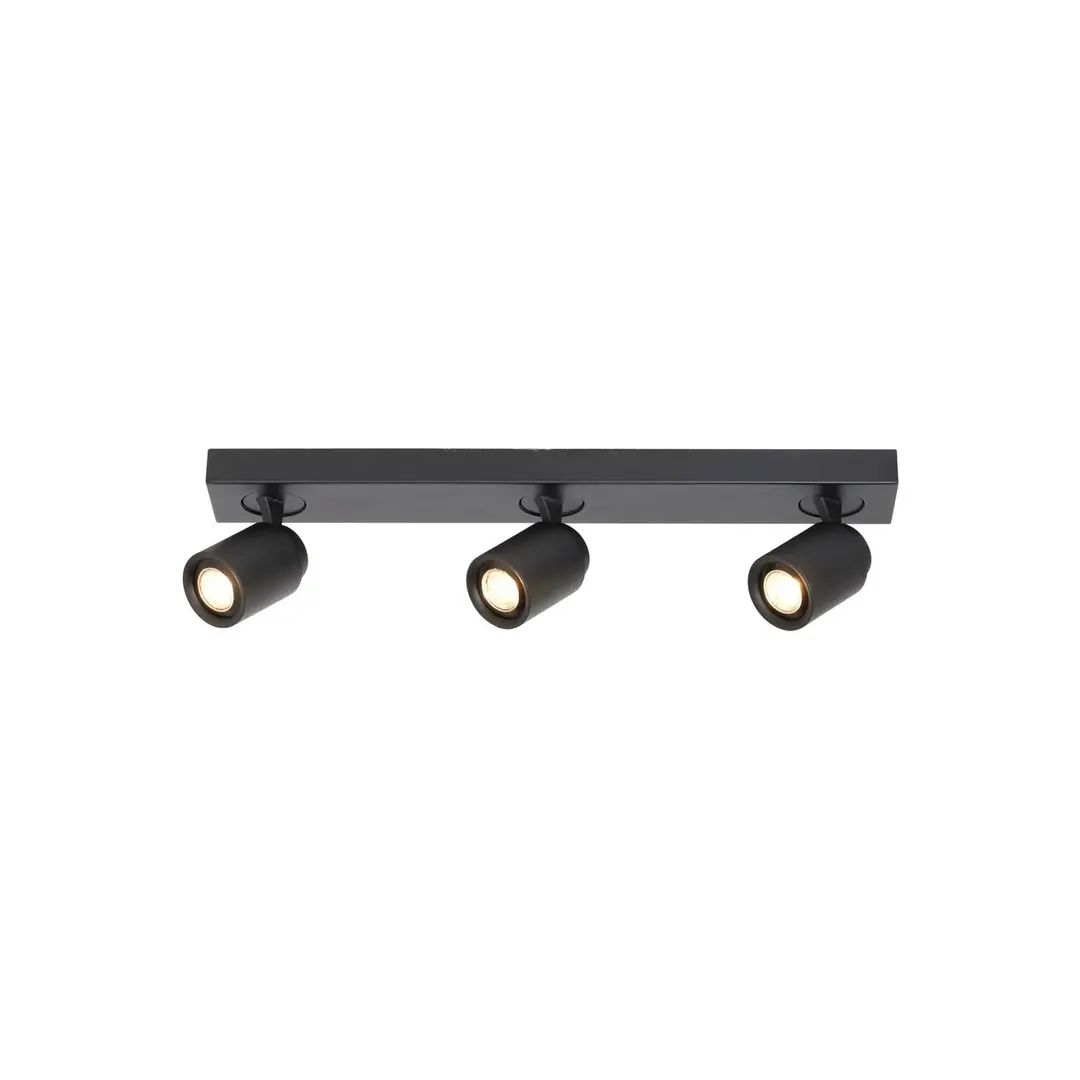 Freelight Deckenstrahler Razza, schwarz, Länge 61 cm, 3-flg., Metall