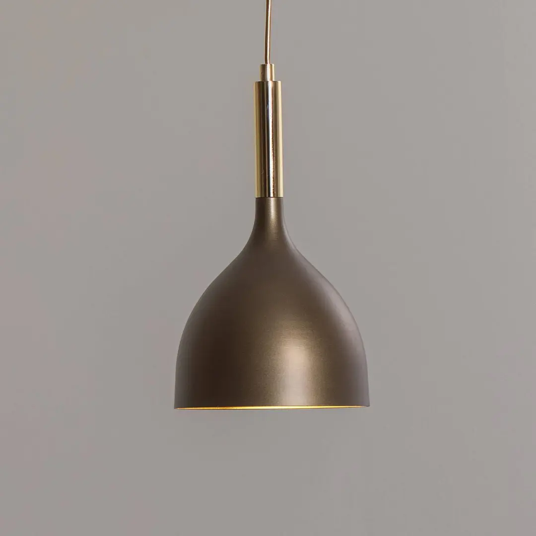 Luminex Hängeleuchte Noak, einflammig, titan-gold/gold, Stahl
