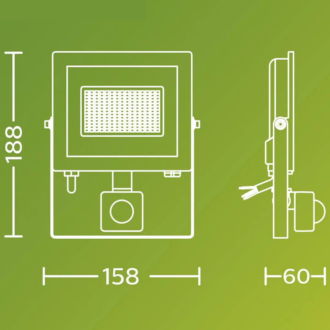Philips LED-Außenstrahler Lois UE Sensor, 14 W, 3.000 K IP65