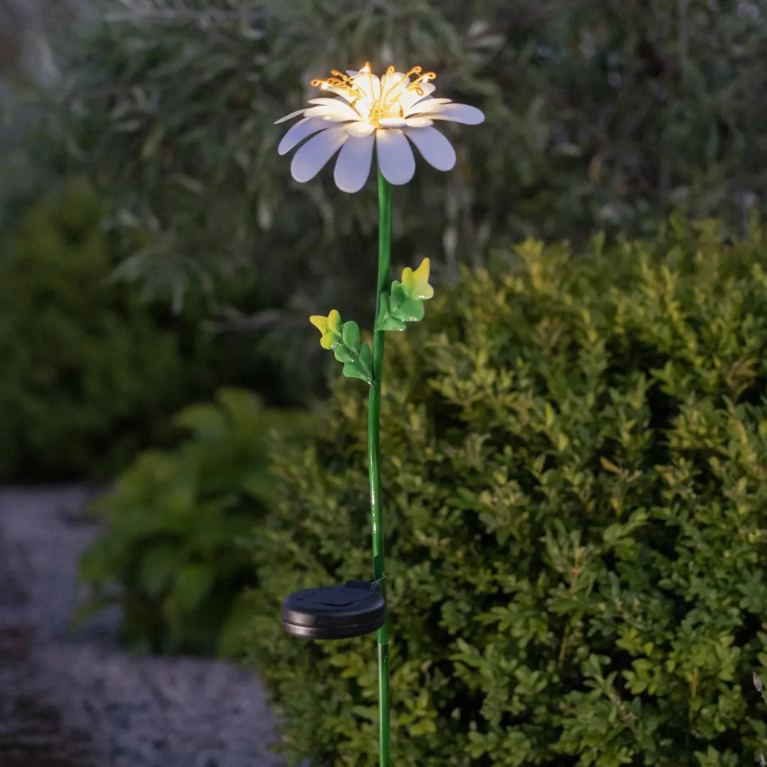 STAR TRADING LED-Solarleuchte Daisy in Gänseblümchenform