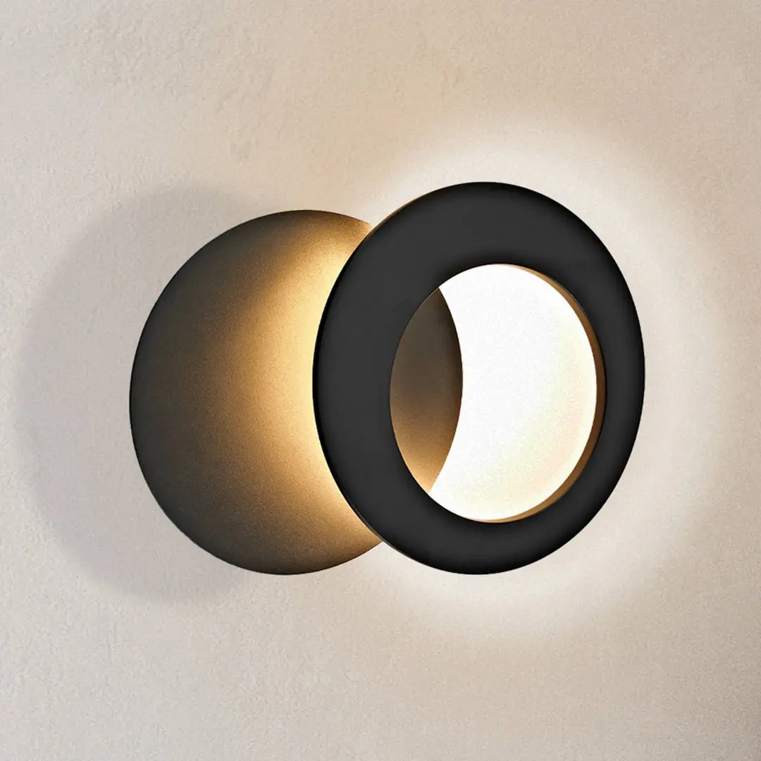 Mantra Iluminación LED-Wandleuchte Toronto, schwarz, Ø 22 cm, Alu, verstellbar