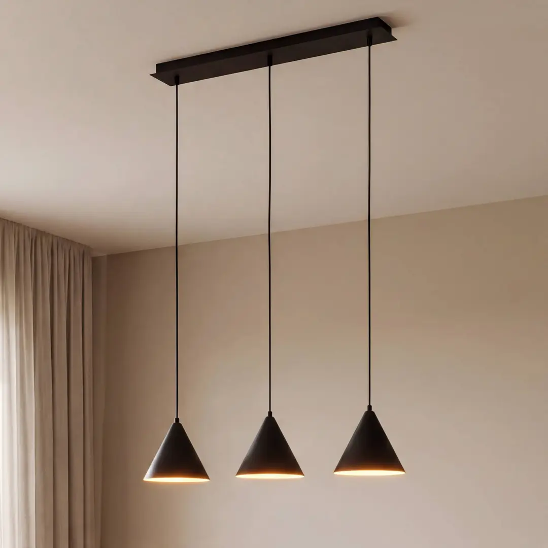 TK Lighting Hängeleuchte Cono, 3-flammig, schwarz, E27