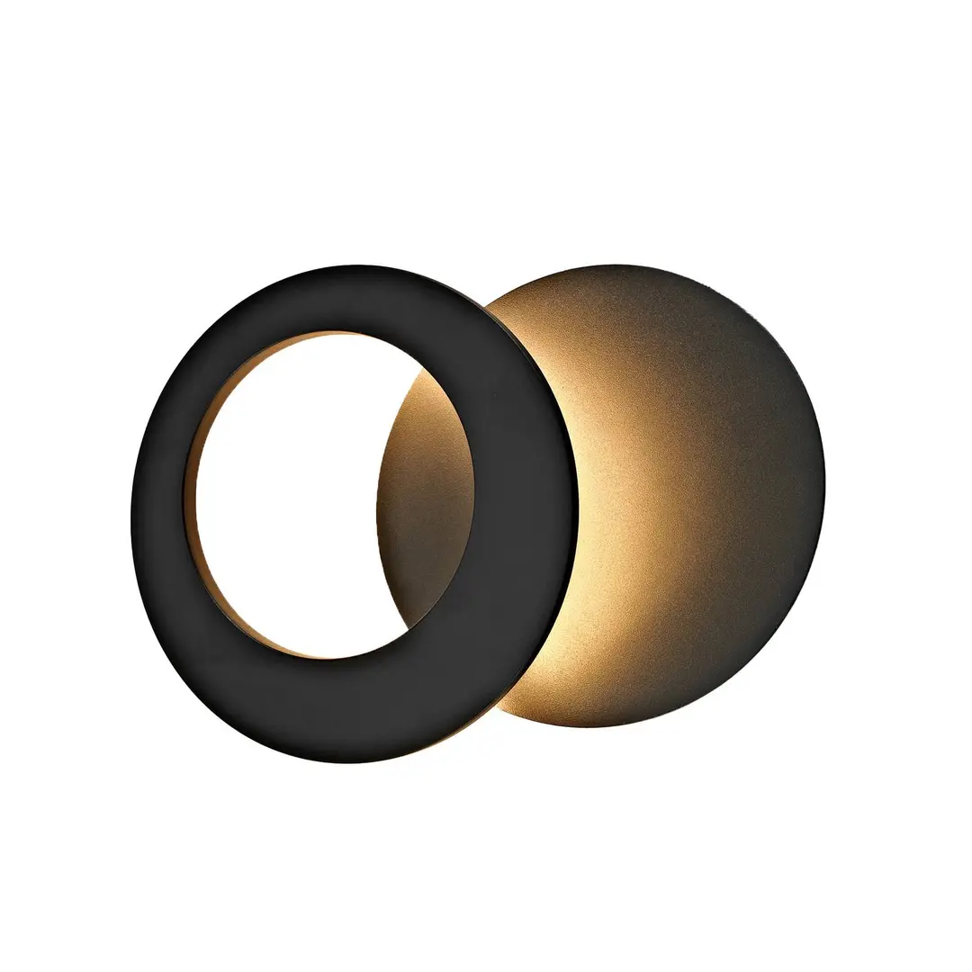 Mantra Iluminación LED-Wandleuchte Toronto, schwarz, Ø 26 cm, Alu, verstellbar
