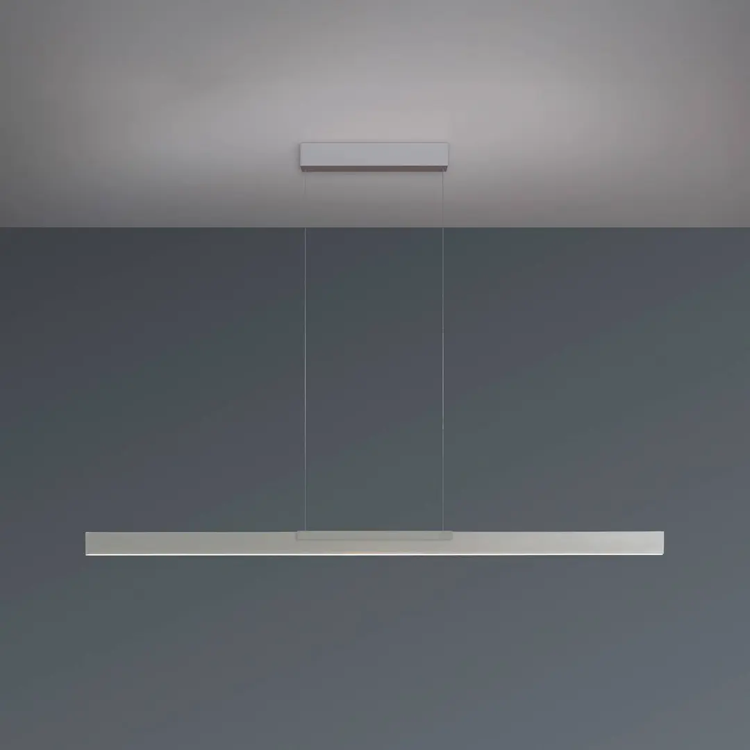 Bopp LED-Hängelampe Nano 2.0, Länge 140 cm, aluminiumfarben