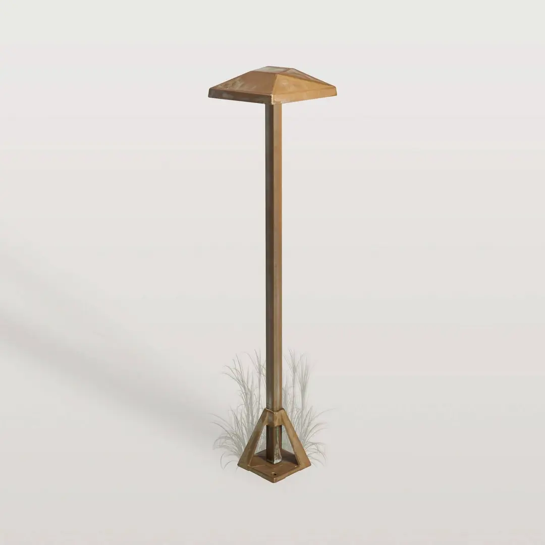 Moretti Luce LED-Sockelleuchte Aura Edge, Höhe 50 cm, messing antik