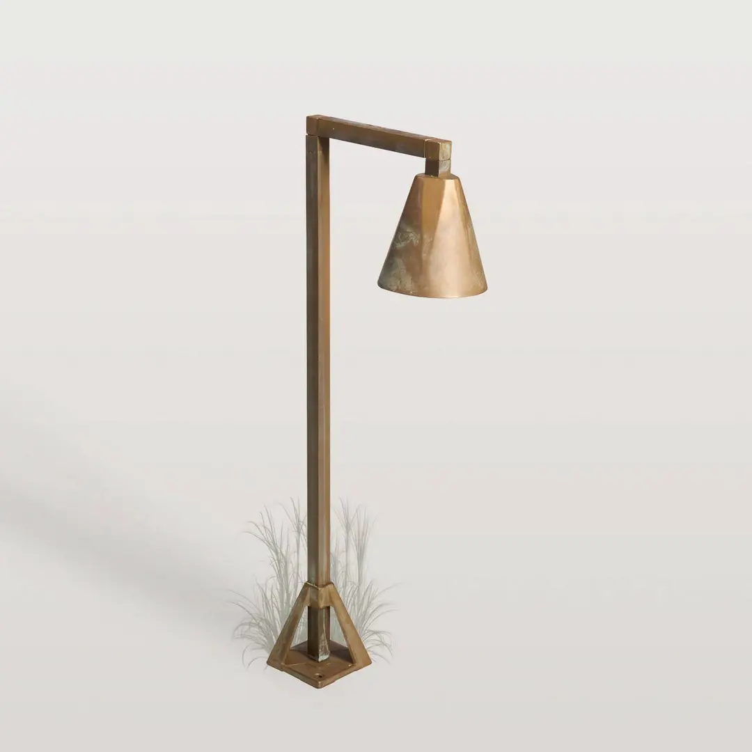 Moretti Luce LED-Sockelleuchte Silva Disk, 50 x 19 cm, messing antik
