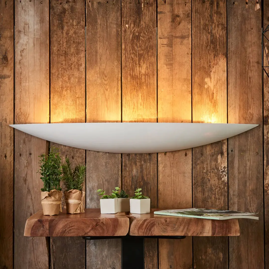 Lindby Wandlampe Tommi, weiß, Gips, 100 cm, E14, bemalbar