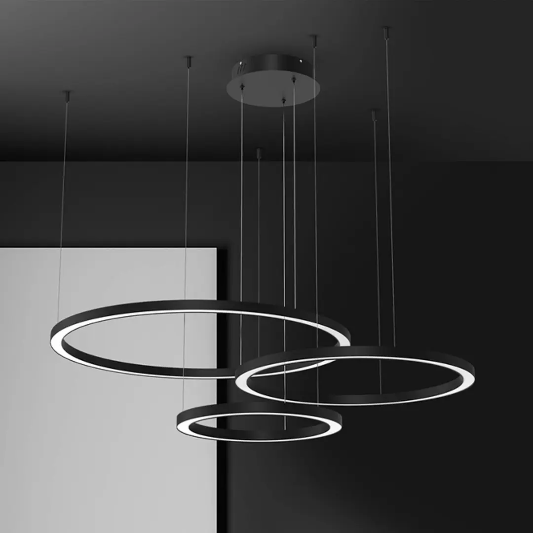 Eko-Light LED-Hängelampe Galaxia, Kunststoff, schwarz, 3-flammig, 85 W
