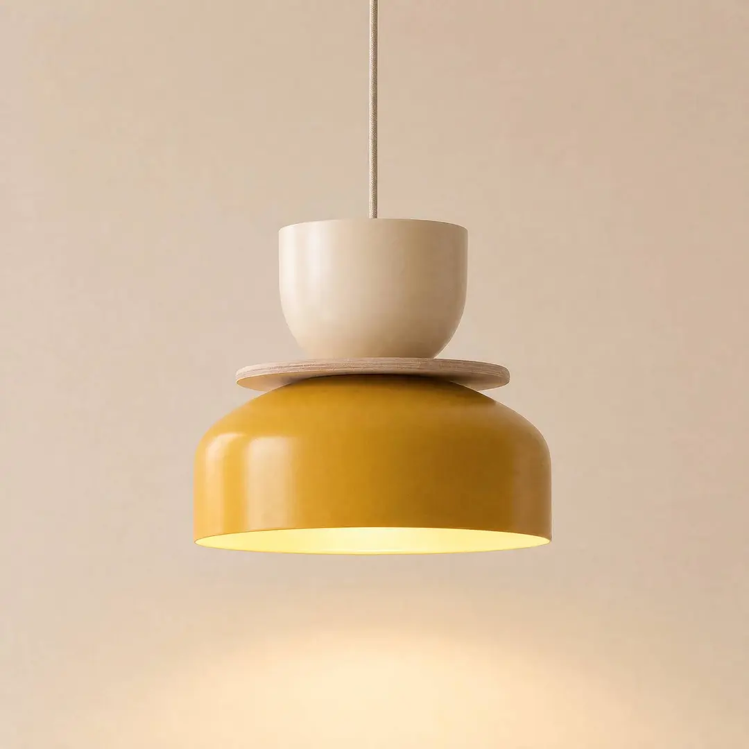 ALDEX Hängeleuchte Uto, gelb/creme, Ø 30 cm, Metall