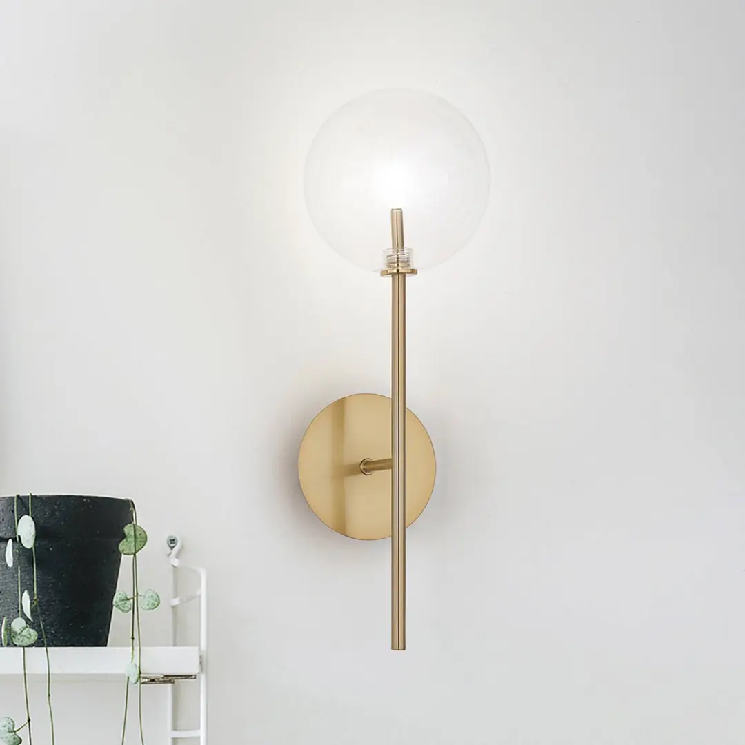 Ideal Lux Wandlampe Equinoxe, messing/klar, Höhe 45 cm