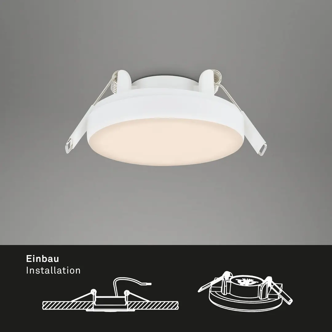 Briloner LED-Einbaustrahler Plat, weiß, 3er-Set, 3.000K