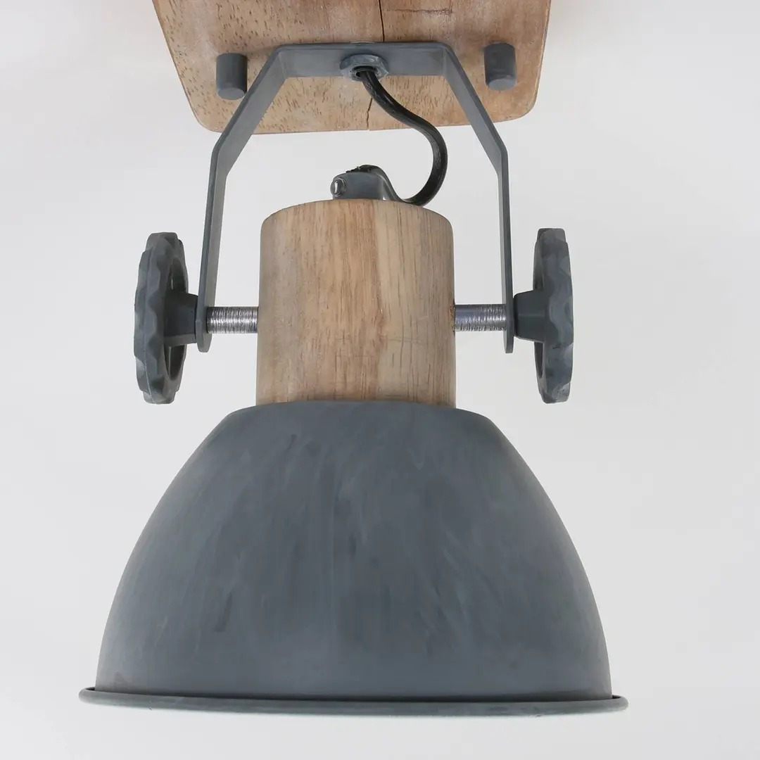 Steinhauer Deckenspot Gearwood grau/holz hell, 1-flg., Länge 15 cm