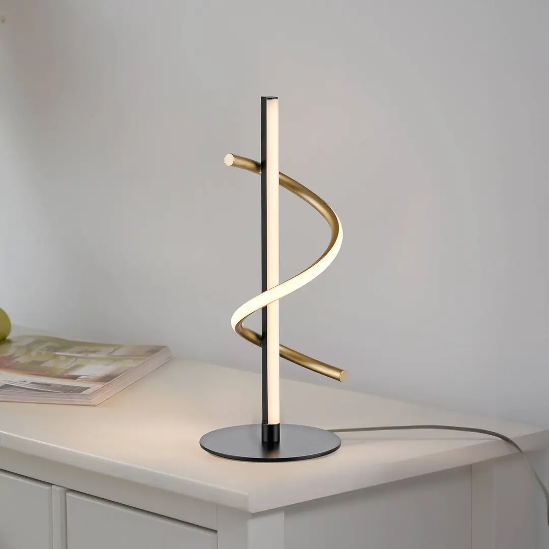 JUST LIGHT. GmbH JUST LIGHT. LED-Tischleuchte Emanda, Eisen, schwarz-messing