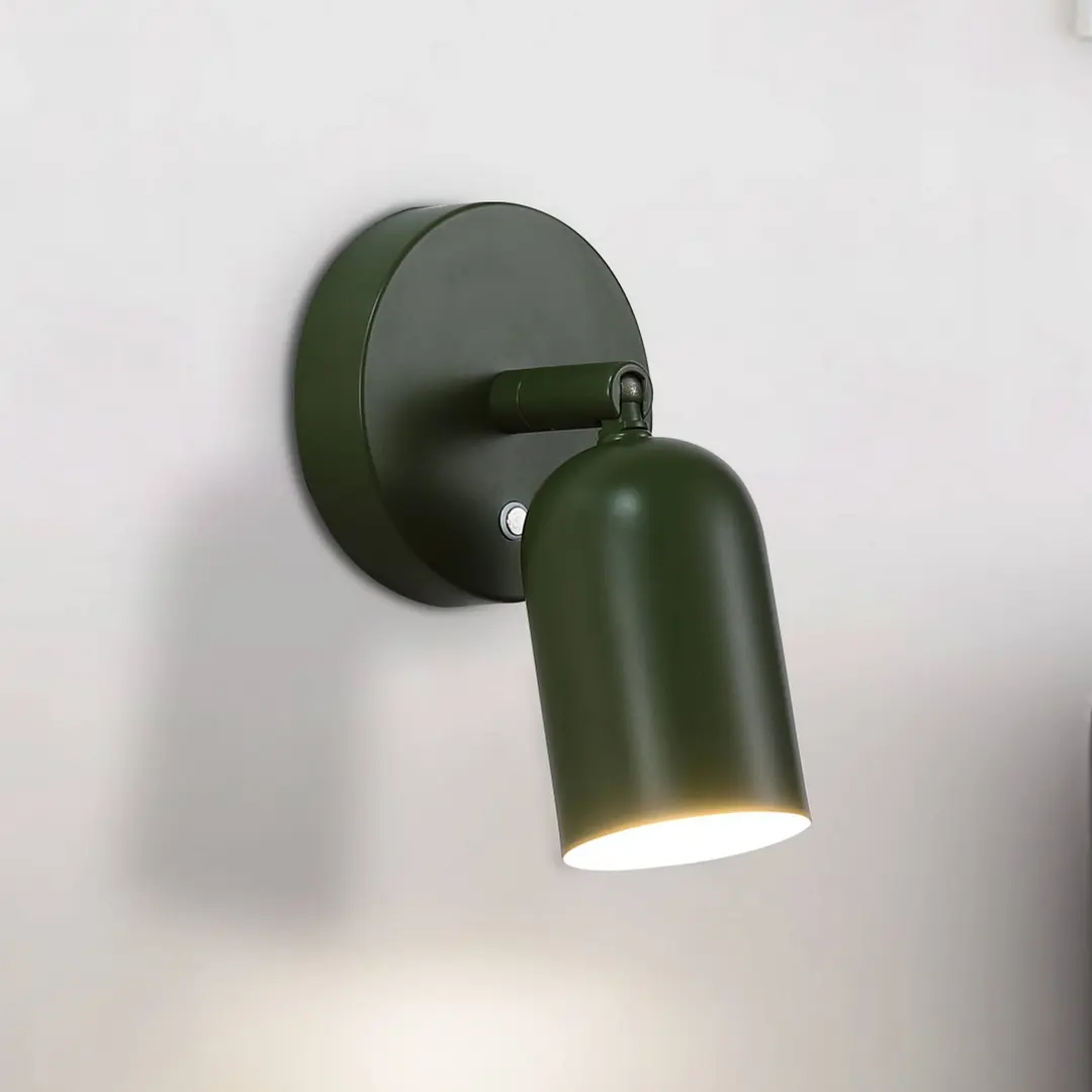 Searchlight LED-Akku-Wandlampe CONE, dunkelgrün, Breite 10 cm, Metall