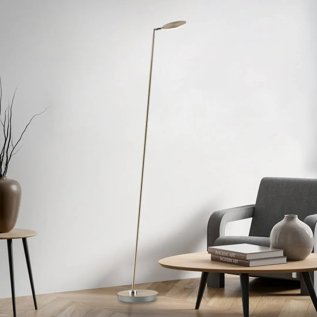 Paul Neuhaus LED-Stehleuchte Akku-Bente, messing, CCT, USB-C