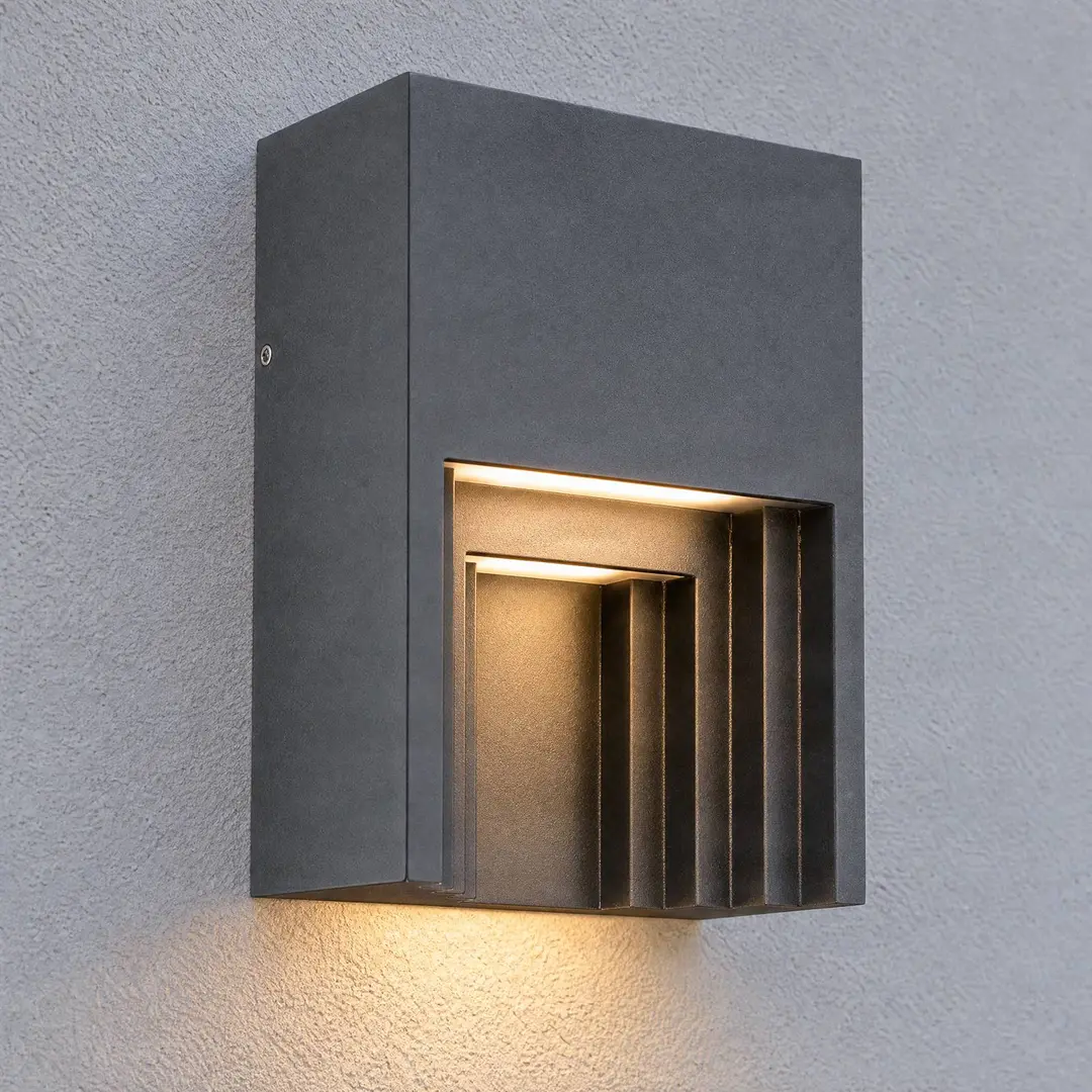 Lindby LED-Außenwandleuchte Aurali, 1-flg., schwarz, IP65