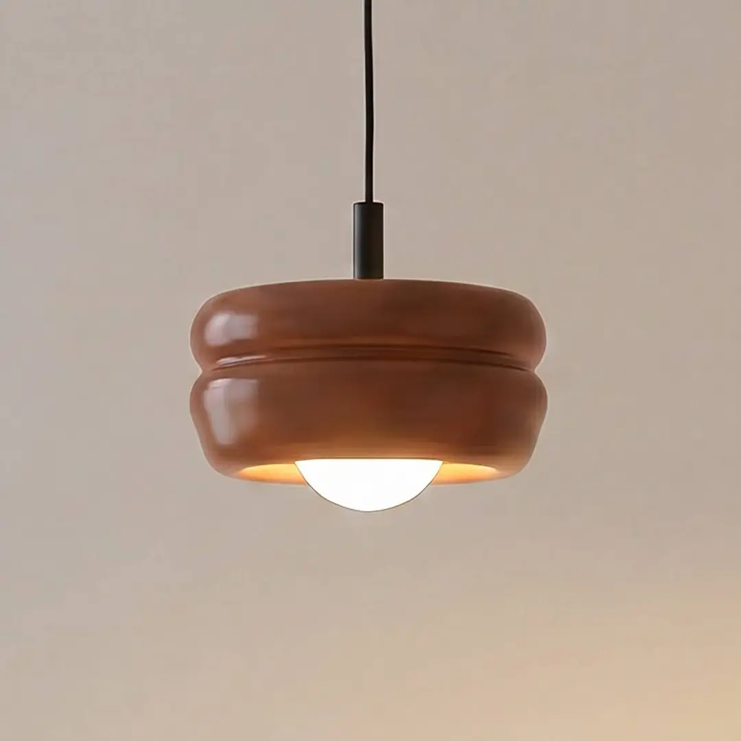 Argon Hängeleuchte Tina, terracotta/opal, Glas, Ø 19 cm