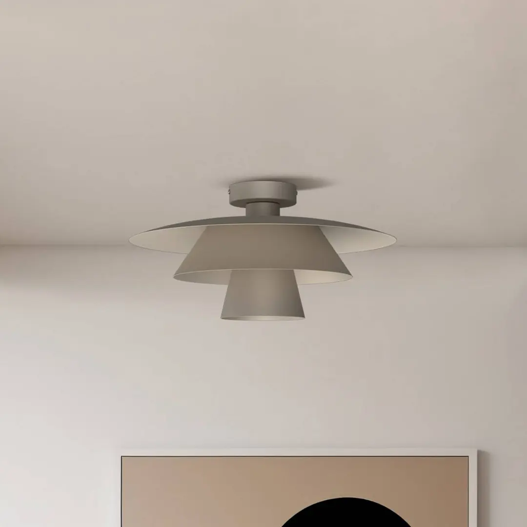 Luminex Deckenleuchte Plato, beige, Metall, Ø 38 cm, E27