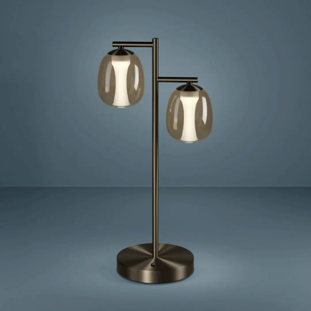Stars of Light LED-Tischlampe FERRO bronze/braun 45 cm 2flg.